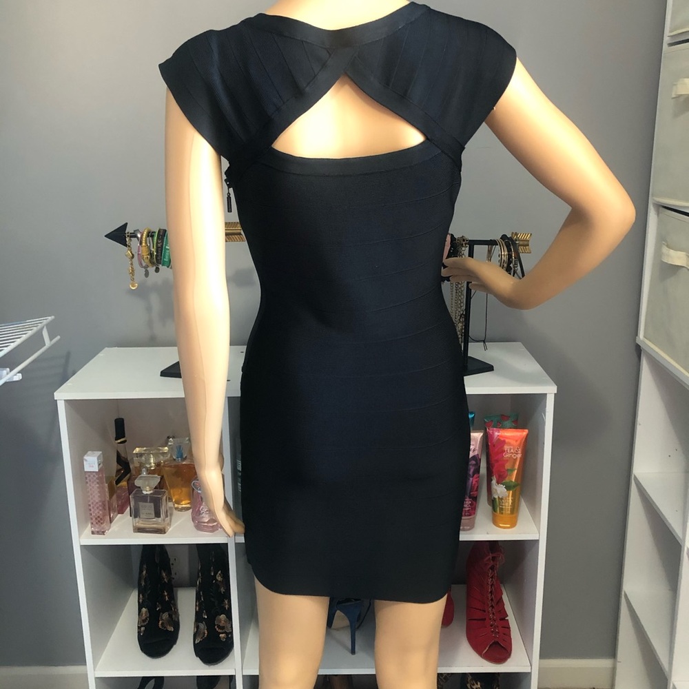 GUESS Size Medium Black Bandage Body Con dress - Picture 7 of 13